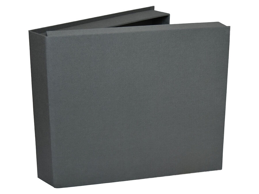 Linen clamshell box handmade by MMS
